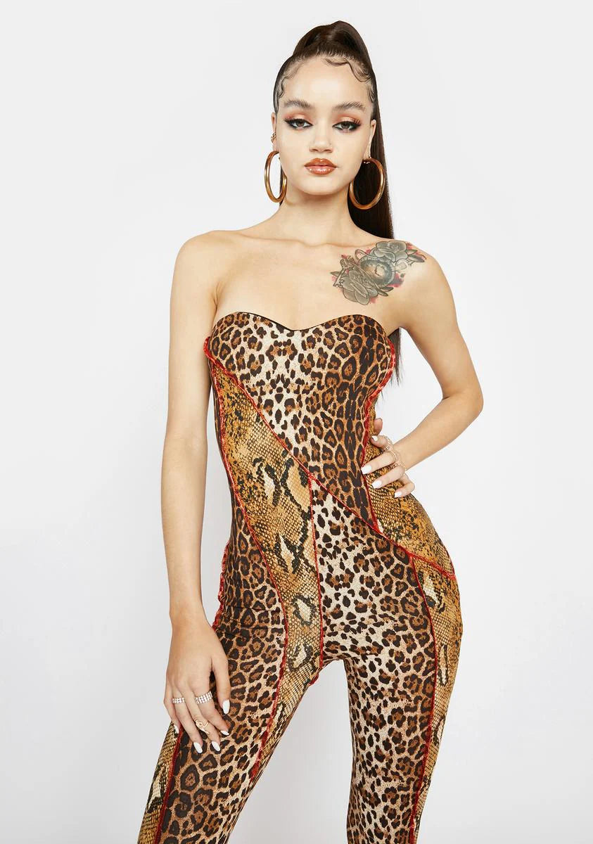 Fierce And Wild Patchwork Jumpsuit