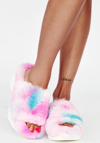 Pink Genuine Slide Sandals