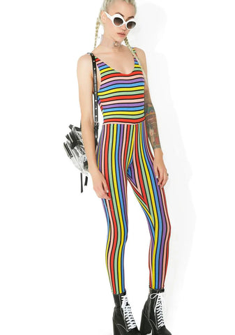 Over The Rainbow Striped Jumpsuit