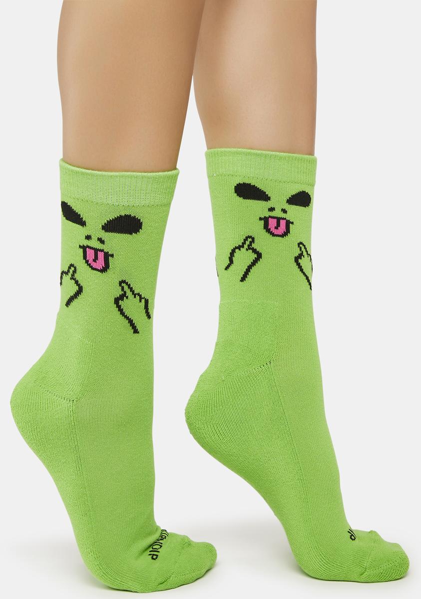 Alien Face Mid Socks