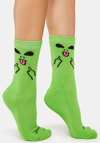 Alien Face Mid Socks
