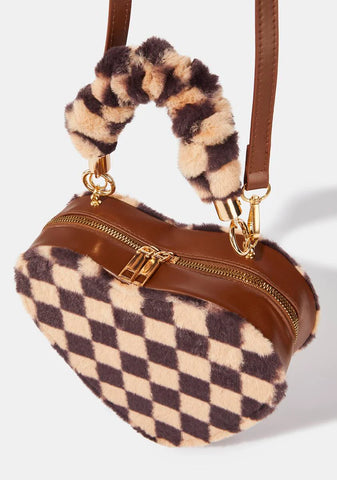 Mocha Wild One Fuzzy Handbag