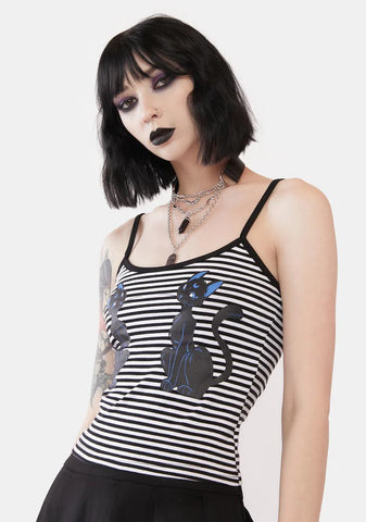 Purrrfect Moonlight Striped Tank