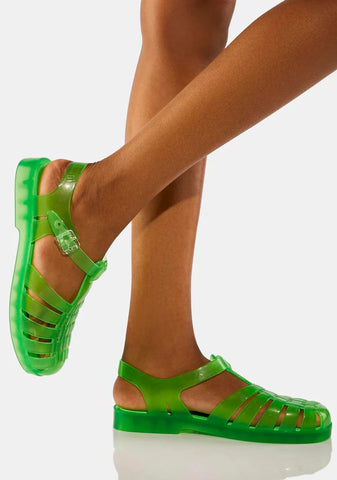 Green Possession Jelly Sandals