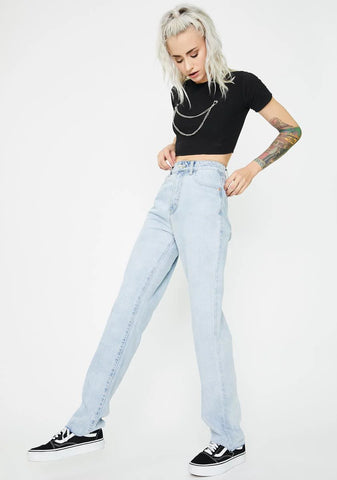Straight Leg Slim Denim Jeans
