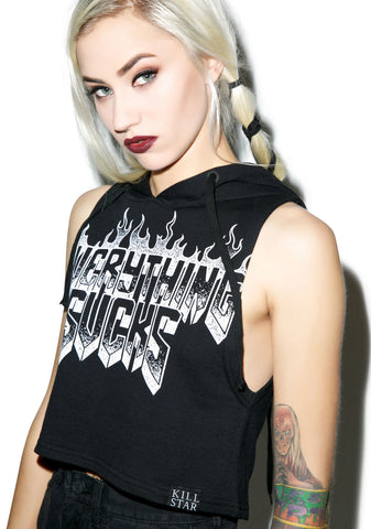 Everything Sucks Crop Hoodie