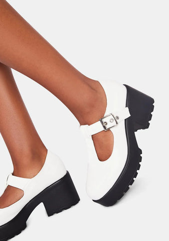 White Sia Mary Janes