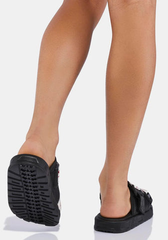 Red Logo Tape Kalpi Sandals