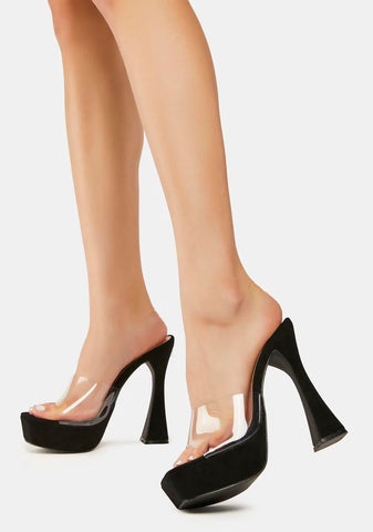 Wicked Winks And Kisses Clear Heels