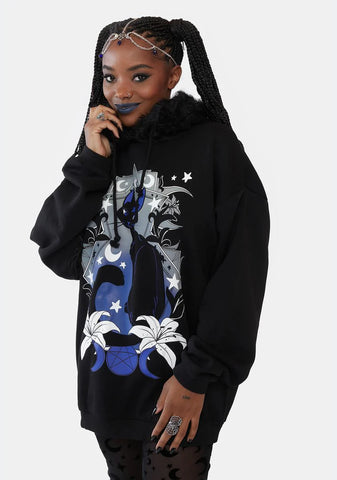 Purrrfect Moonlight Graphic Hoodie