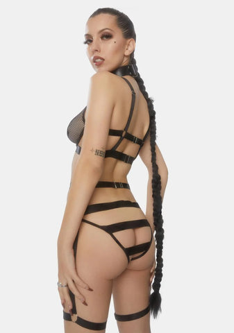 Jada Strappy Fishnet Teddy