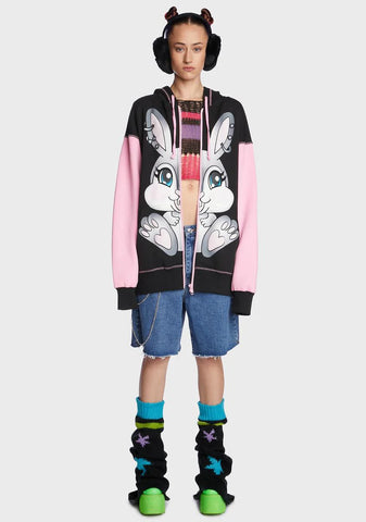 Bunny Haze Graphic Hoodie