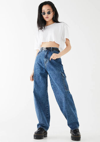 Baggy Pocket Mom Jeans