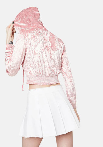 Fighting For You Love Velour Zip Up Hoodie