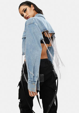 U Walk In Chained Denim Jacket