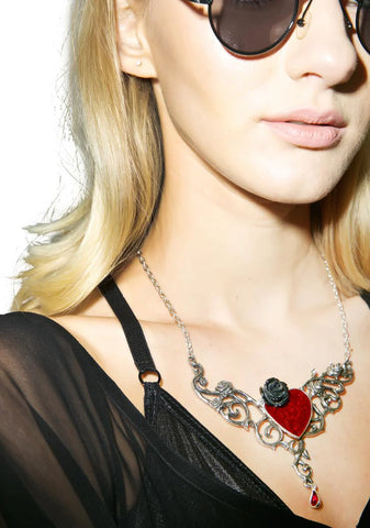 The Blood Rose Heart Necklace