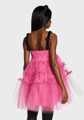 Pink Moonlight Meadow Tulle Mini Dress