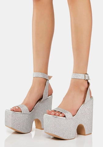 Silver Ariyah Platform Heels