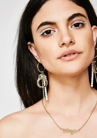 No Restrictions Handcuff Earrings