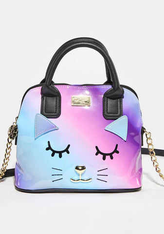 Purple Kitsch PVC Dome Crossbody Bag
