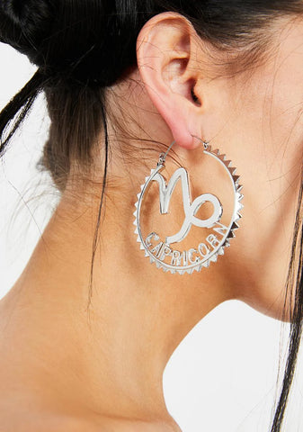 Reppin' Capricorn Hoop Earrings
