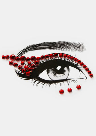 Red Winged Rhinestone Face Gems