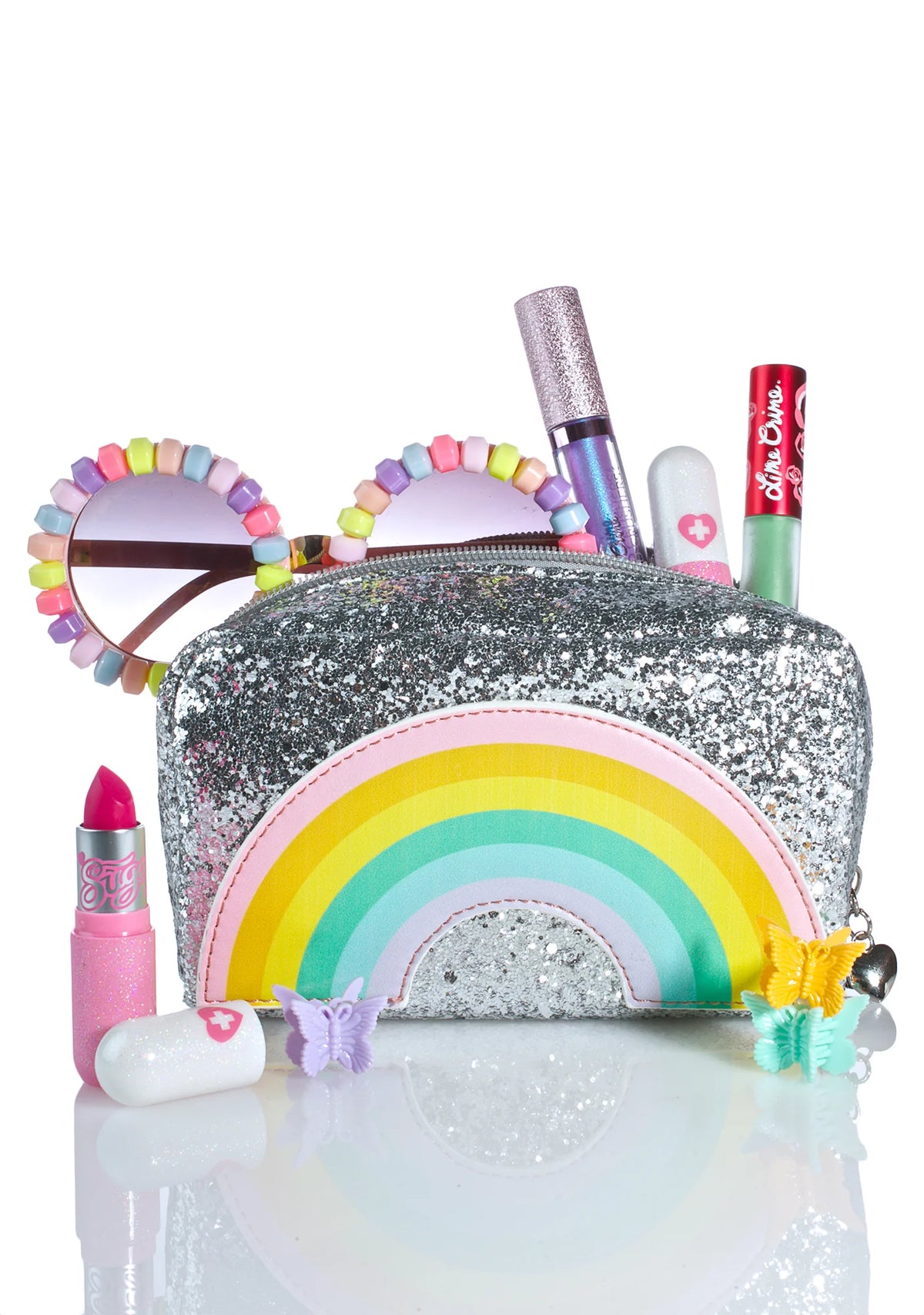 Rainbow Glitter Cosmetic Bag