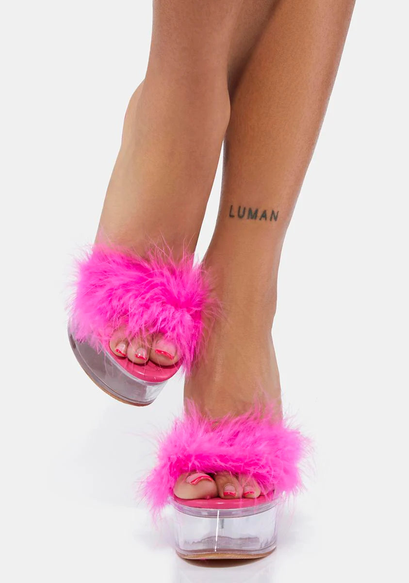 Baby Walking Into Winter Platform Heels