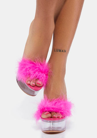 Baby Walking Into Winter Platform Heels