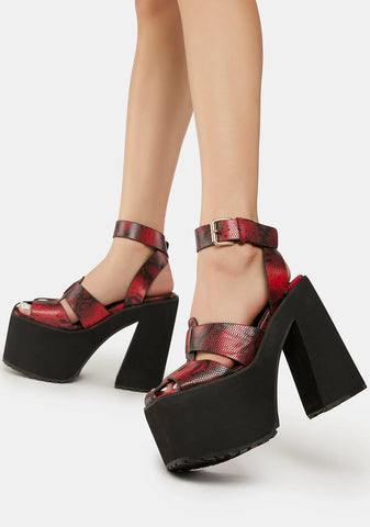 Red Lyric Platform Heels