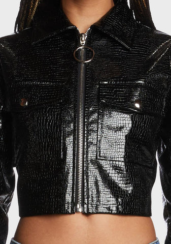 Noir Lethal Cherry Patent Jacket