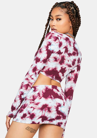Wine Posh Pleasures Tie Dye Mini Skirt Set