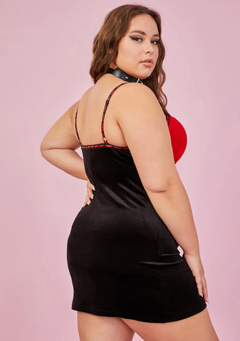 Crimson PPS I Love You Velvet Dress