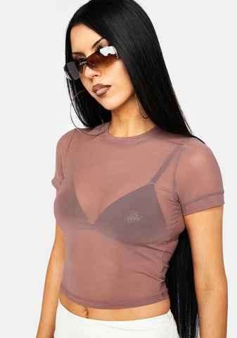 Mauve Change The Game Mesh Top
