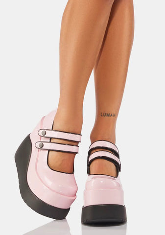 Baby Pink Void-37 Platform Mary Janes