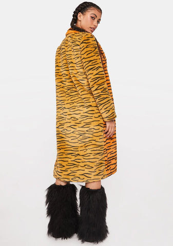Tiger Faux Fur Coat