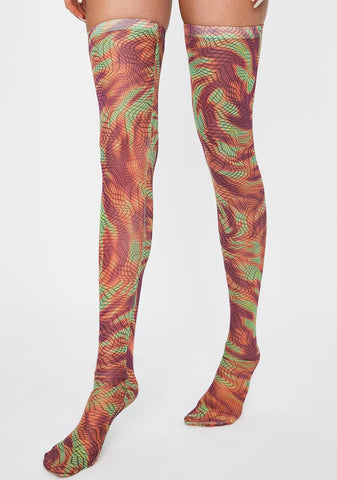 Shaken Not Stirred Mesh Stockings