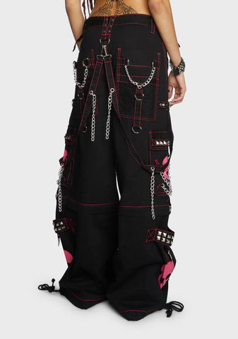 Pink Super Skull Wide Leg Pants