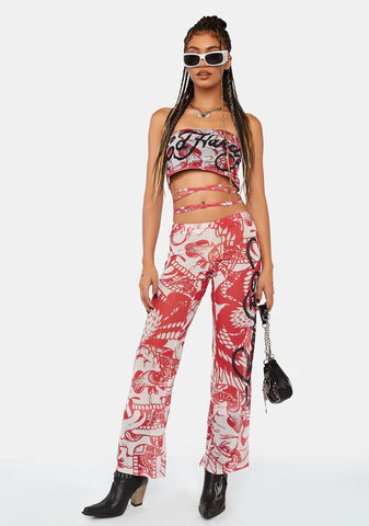 Battle Skull Tied Tube Top