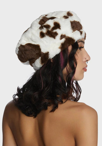 Chocolate Endless Adventure Faux Fur Beret