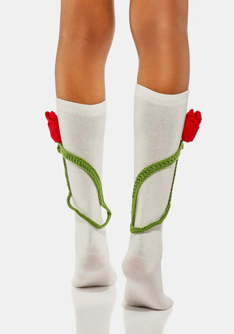 Youth Bloom Crochet Socks