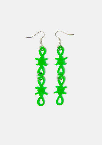 Neon Secrets Barbed Wire Chain Earrings