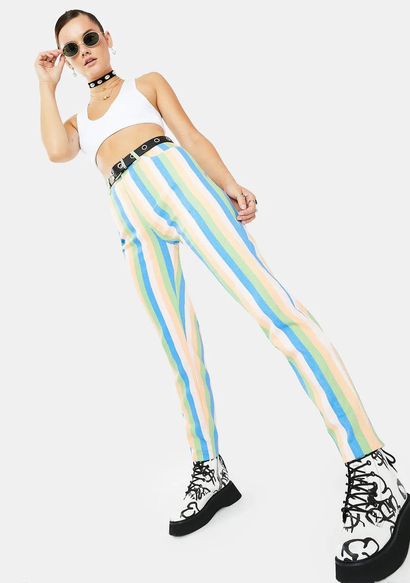 Pastel Stripe Mom Jeans