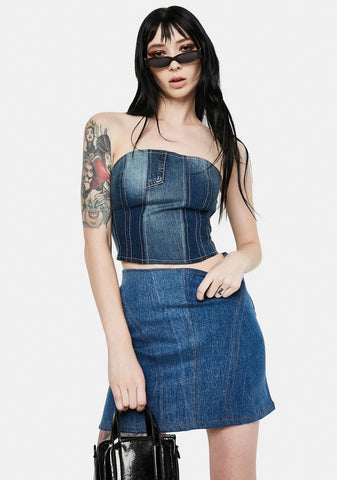 Wishful Thinking Denim Mini Skirt