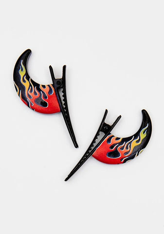 Feeling Devilish Horn Hair Clips