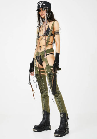 Lace-Up Suspender Chaps