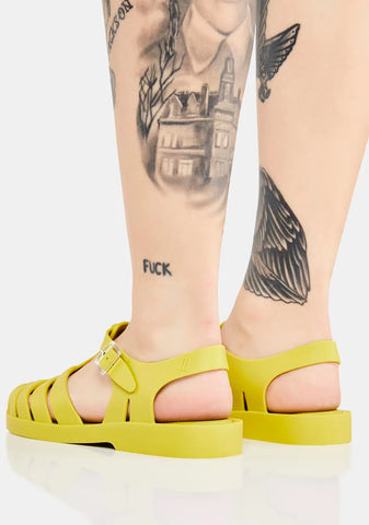 Light Green Possession Jelly Sandals