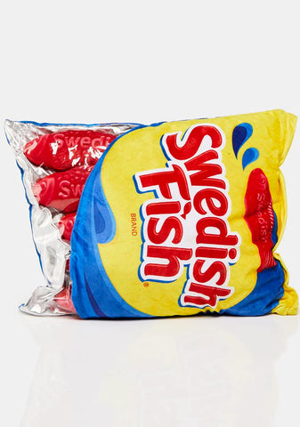 Swedish Fish Packaging Fleece Pillow
