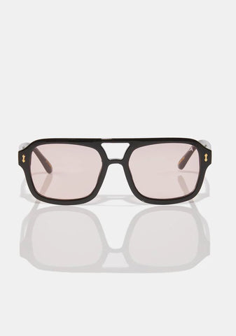 Royal Black Peach Aviator Sunglasses