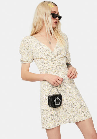 Darling Dancer Floral Puff Sleeve Mini Dress